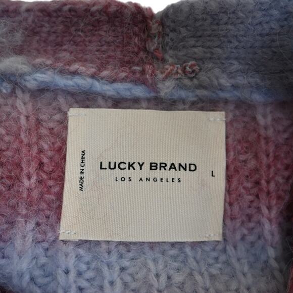 Lucky Brand Womens L Ombré Cardigan in Blue Pink Combo NEW - Picture 8 of 11